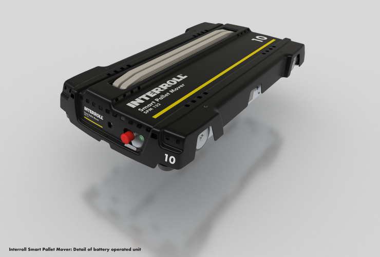 Interroll Smart Palett Mover (SPM): Detail of battery operated unit