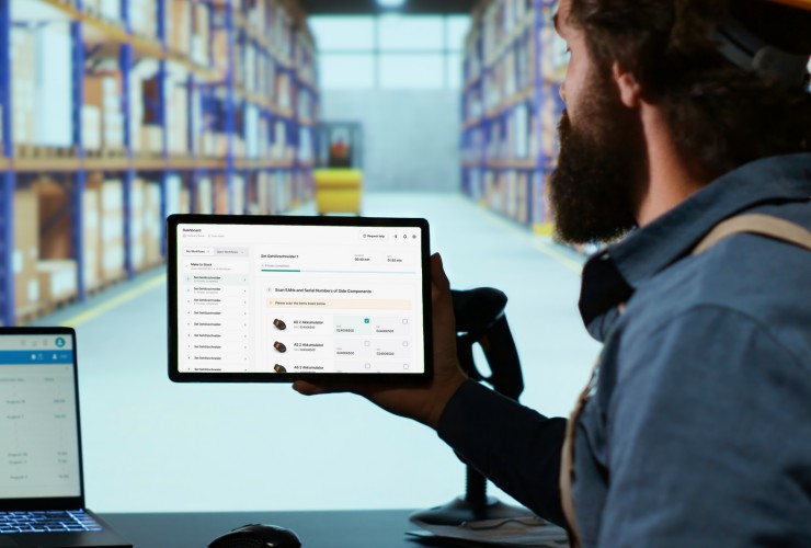 Pyck - Geführtes Kommissionieren auf einem Tablet (light mode).